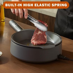 TACGEA Stainless Steel Kitchen Tongs, Silicone Non-slip Grip, Locking Grilling Food Tongs Set of 2, 9-inch & 12-inch