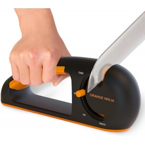 Orange Ninja 4-Stage Knife Sharpener & S...