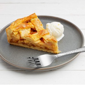 Hammered Salad Forks Set of 6, E-far Stainless Steel Appetizer Dessert Forks, Silverware Flatware Small Forks, Mirror Finish, Dishwasher Safe - 6.7 Inches