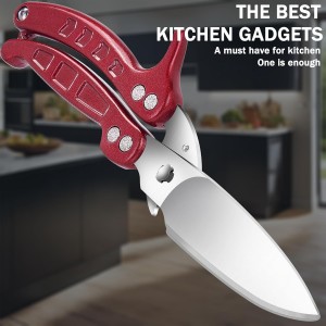 Kitchen Shears Heavy Duty Poultry Shears Meat Cutting Dishwasher Safe and Stainless Food Kitchen Scissors for Chicken Turkey Thanksgiving,Burgundy