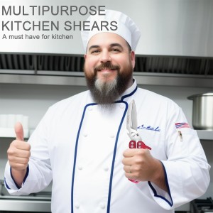 Kitchen Shears Heavy Duty Poultry Shears Meat Cutting Dishwasher Safe and Stainless Food Kitchen Scissors for Chicken Turkey Thanksgiving,Burgundy