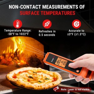 TempPro TP420 2-in-1 Instant Read Thermometer for Cooking, Infrared Thermometer with Meat Probe, Non-Contact Laser Meat Thermometer for Griddle Grill Pizza Oven HVAC Pool (Previously ThermoPro)