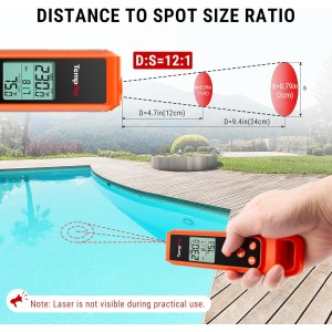 TempPro TP420 2-in-1 Instant Read Thermometer for Cooking, Infrared Thermometer with Meat Probe, Non-Contact Laser Meat Thermometer for Griddle Grill Pizza Oven HVAC Pool (Previously ThermoPro)