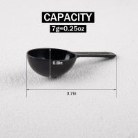Framendino, 24 Pack Plastic Measuring Spoons Short Handle Scoops for Coffee Tea Sugar Cereal, Black 7g