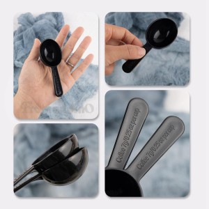Framendino, 24 Pack Plastic Measuring Spoons Short Handle Scoops for Coffee Tea Sugar Cereal, Black 7g