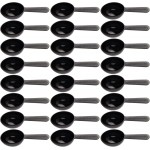 Framendino, 24 Pack Plastic Measuring Spoons Short Handle Scoops for Coffee Tea Sugar Cereal, Black 7g