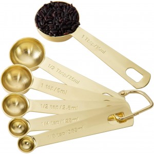 Gold Measuring Spoons, Heavy Duty 18/8 S...