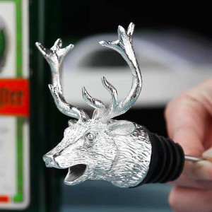 2022 New Stainless Steel Deer Wine Aerator Pourer, Red and White Wine Bottle Aerator Whiskey Diffuser, Silver Decanter Spout for Home Party Anniversary Birthday Decoration Supplies