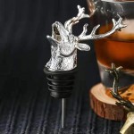 2022 New Stainless Steel Deer Wine Aerator Pourer, Red and White Wine Bottle Aerator Whiskey Diffuser, Silver Decanter Spout for Home Party Anniversary Birthday Decoration Supplies