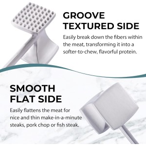 KITEXPERT Meat Tenderizer Hammer with Comfortable-Grip Handle, Dual-side Mallet for Kitchen, Heavy Duty Pounder For Tenderizing Steak, Beef and Fish