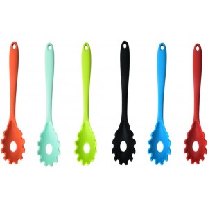 Magik 1-2 Pack Silicone Pasta Fork Heat Resistant Noodle Spaghetti Server Spoon (Orange, 1 Pack)