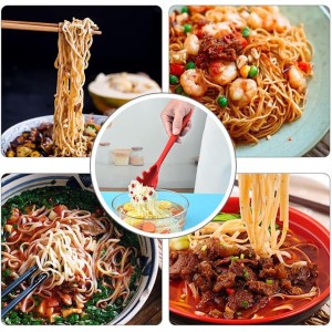 Magik 1-2 Pack Silicone Pasta Fork Heat Resistant Noodle Spaghetti Server Spoon (Orange, 1 Pack)