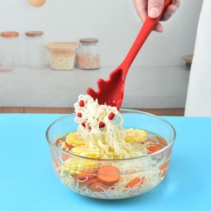 Magik 1-2 Pack Silicone Pasta Fork Heat Resistant Noodle Spaghetti Server Spoon (Orange, 1 Pack)