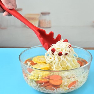 Magik 1-2 Pack Silicone Pasta Fork Heat Resistant Noodle Spaghetti Server Spoon (Orange, 1 Pack)