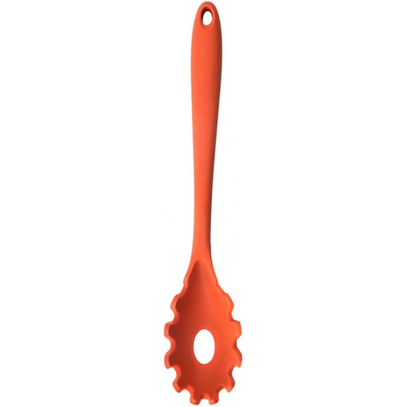 Magik 1-2 Pack Silicone Pasta Fork Heat Resistant Noodle Spaghetti Server Spoon (Orange, 1 Pack)