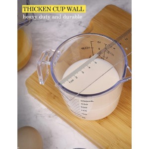 Measuring Cups Set, Liquid Measuring Cups For 3 For Kitchen - BPA Free Plastic Set with Spout Multiple Measurement Scales (Clear)