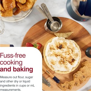 Zyliss Premium Stainless Steel Measuring Cups - Stainless Steel Measuring Cup Set - Dry Ingredient Nesting Measuring Cups - Premium Bakeware & Kitchen Tools - 4 Piece