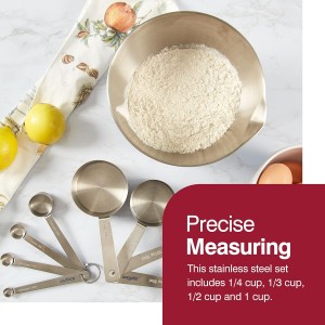 Zyliss Premium Stainless Steel Measuring Cups - Stainless Steel Measuring Cup Set - Dry Ingredient Nesting Measuring Cups - Premium Bakeware & Kitchen Tools - 4 Piece