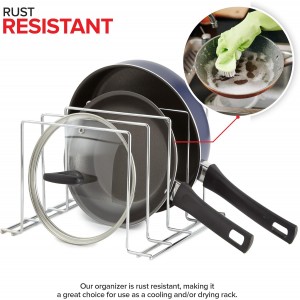 Stock Your Home Kitchen Cabinet Organizer, Chrome (2 Pack) Steel Baking Sheet Holder with 4 Slots for Cabinet, Bakeware Organizer, Divider for Cutting Boards, Pot Lids, Pan Lids, Cookie Sheets