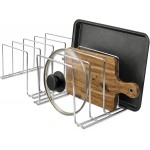 Stock Your Home Kitchen Cabinet Organizer, Chrome (2 Pack) Steel Baking Sheet Holder with 4 Slots for Cabinet, Bakeware Organizer, Divider for Cutting Boards, Pot Lids, Pan Lids, Cookie Sheets