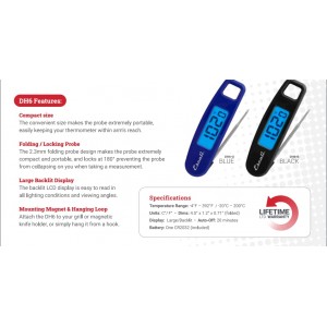 Escali Compact Portable Meat Candy Folding Digital Thermometer, Backlit Display Easy to Storage with Magnet, Red