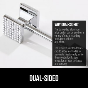 GORILLA GRIP BPA-Free Patented Dual-Sided Meat Tenderizer Tool, Soft Comfortable Handle with Hanging Hole, Heavy Duty Kitchen Mallet for Steak Beef Fish, Chicken Cutlet Pounder, Dishwasher Safe, Black