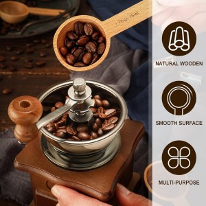 Sawysine 4 Pieces Wooden Scoops for Canisters,15ml Coffee Measure Scoop in Beech Wooden Tablespoon for Measuring Ground Coffee Beans, Tea, Sugar, Jars Home Kitchen Accessories