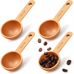Sawysine 4 Pieces Wooden Scoops for Cani...