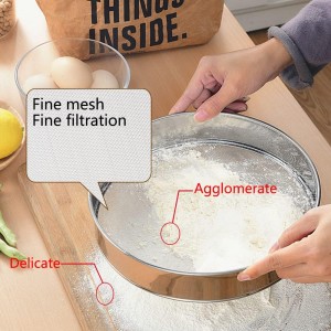 3 Pack Round Flour Sifter, Stainless Steel Fine Mesh Strainers Flour Sieve, 6 Inch and 8 Inch 40 Mesh 10 Inch 60 Mesh for Baking Straining Powdering Cake Bread Pies Pastries Muffin Cake