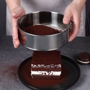 3 Pack Round Flour Sifter, Stainless Steel Fine Mesh Strainers Flour Sieve, 6 Inch and 8 Inch 40 Mesh 10 Inch 60 Mesh for Baking Straining Powdering Cake Bread Pies Pastries Muffin Cake