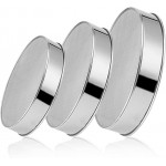 3 Pack Round Flour Sifter, Stainless Steel Fine Mesh Strainers Flour Sieve, 6 Inch and 8 Inch 40 Mesh 10 Inch 60 Mesh for Baking Straining Powdering Cake Bread Pies Pastries Muffin Cake