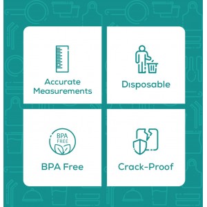 GUSTO 10 oz Clear Plastic Measuring Cups [25 Count] Disposable Multipurpose Cups for Baking, Cooking, Resin & Mixing (Formerly Comfy Package)