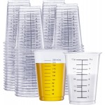 GUSTO 10 oz Clear Plastic Measuring Cups [25 Count] Disposable Multipurpose Cups for Baking, Cooking, Resin & Mixing (Formerly Comfy Package)