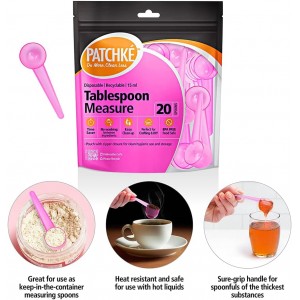 Disposable Measuring Spoons, Fits in Jar, Good for Formula, Coffee, Pet Food (15 ml - 1 Tablespoon - 20 Pack)