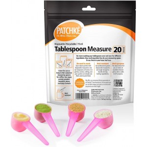 Disposable Measuring Spoons, Fits in Jar, Good for Formula, Coffee, Pet Food (15 ml - 1 Tablespoon - 20 Pack)