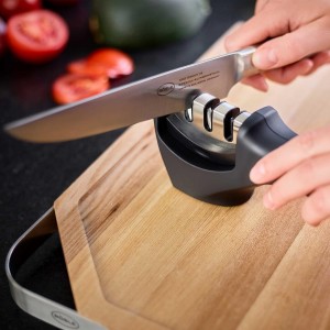 Rösle Knife Sharpener with 3 levels and Ergonomic Slip-Resistant Grip