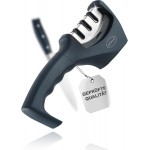 Rösle Knife Sharpener with 3 levels and Ergonomic Slip-Resistant Grip