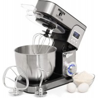 Moss & Stone Stand Mixer With Lcd Display, 6 Speed Electric Mixer With 5.5 Quart Stainless Steel Mixing Bowl, Kitchen Mixer With Dough Hook, Egg Whisk, Beater & Baking Spatula, Food Mixer With Timer