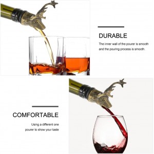 1Pc Head Wine Pourer and Stopper Decorative Retro Design Premium Quality Bottle Stopper for Home Bar for Christmas Gatherings and Wine Lovers