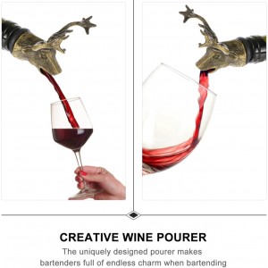 1Pc Head Wine Pourer and Stopper Decorative Retro Design Premium Quality Bottle Stopper for Home Bar for Christmas Gatherings and Wine Lovers
