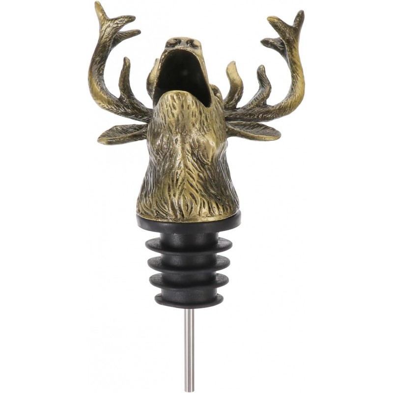 1Pc Head Wine Pourer and Stopper Decorative Retro Design Premium Quality Bottle Stopper for Home Bar for Christmas Gatherings and Wine Lovers