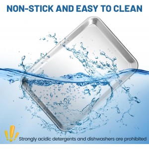 6 Pack Full Size Baking Sheet Pan Aluminum Commercial Pan for Oven Freezer Bakery Hotel Restaurant 26