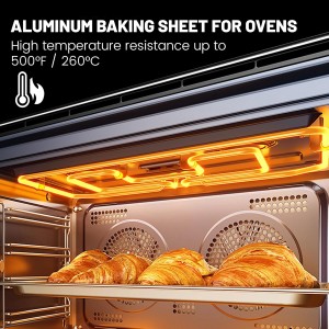 6 Pack Full Size Baking Sheet Pan Aluminum Commercial Pan for Oven Freezer Bakery Hotel Restaurant 26