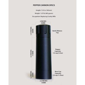 MANNKITCHEN Pepper Cannon - Professional Grade Heavy Duty High Output Pepper Mill