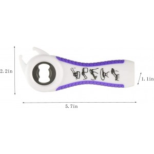 2 pack 5-in-1 Multi Function Plastic Grip Bottle Opener- Easily Opens Twist Caps, Bottle Caps, Canning Lids and Can Tabs (White)