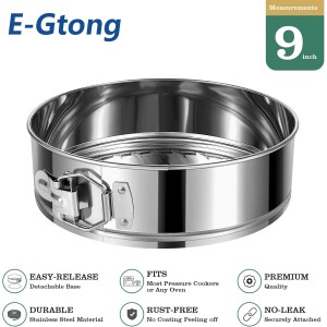 9 Inch Springform Cake Pan, 304 Stainless Steel Springform Pans, Leakproof & Nonstick Cheesecake Pan with Removable Bottom, Round Spring Form Cake Pan For Baking