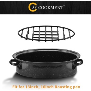 JY COOKMENT Cooling Roasting Rack with Integrated Feet, Enameled Coating, PTFE Free, Great for Cooking, Drying, Grilling, Dishwasher Safe (10inch*6.5inch)