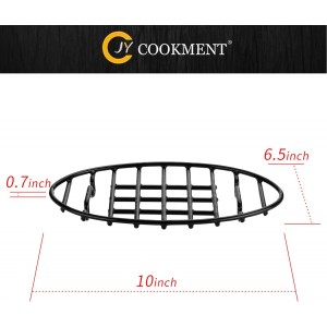 JY COOKMENT Cooling Roasting Rack with Integrated Feet, Enameled Coating, PTFE Free, Great for Cooking, Drying, Grilling, Dishwasher Safe (10inch*6.5inch)