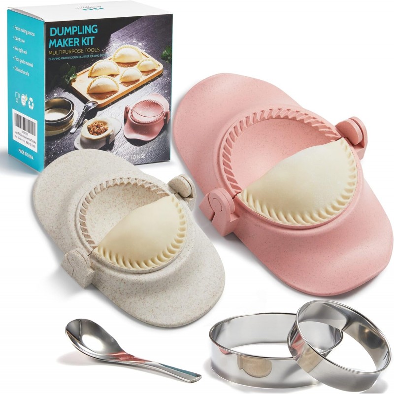 Empanadas Press Maker, Dumpling Maker Mold Set With Dough Cutter, Dumpling Mold Set (L/4