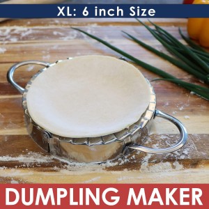 KAYCROWN Stainless Steel Empanada Press Ravioli Mold Pierogi Dumpling Maker Wrapper Pastry Dough Cutter Kitchen Accessories (XL: 6 inch)